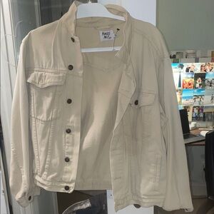 Princess Polly Cream Jean Jacket